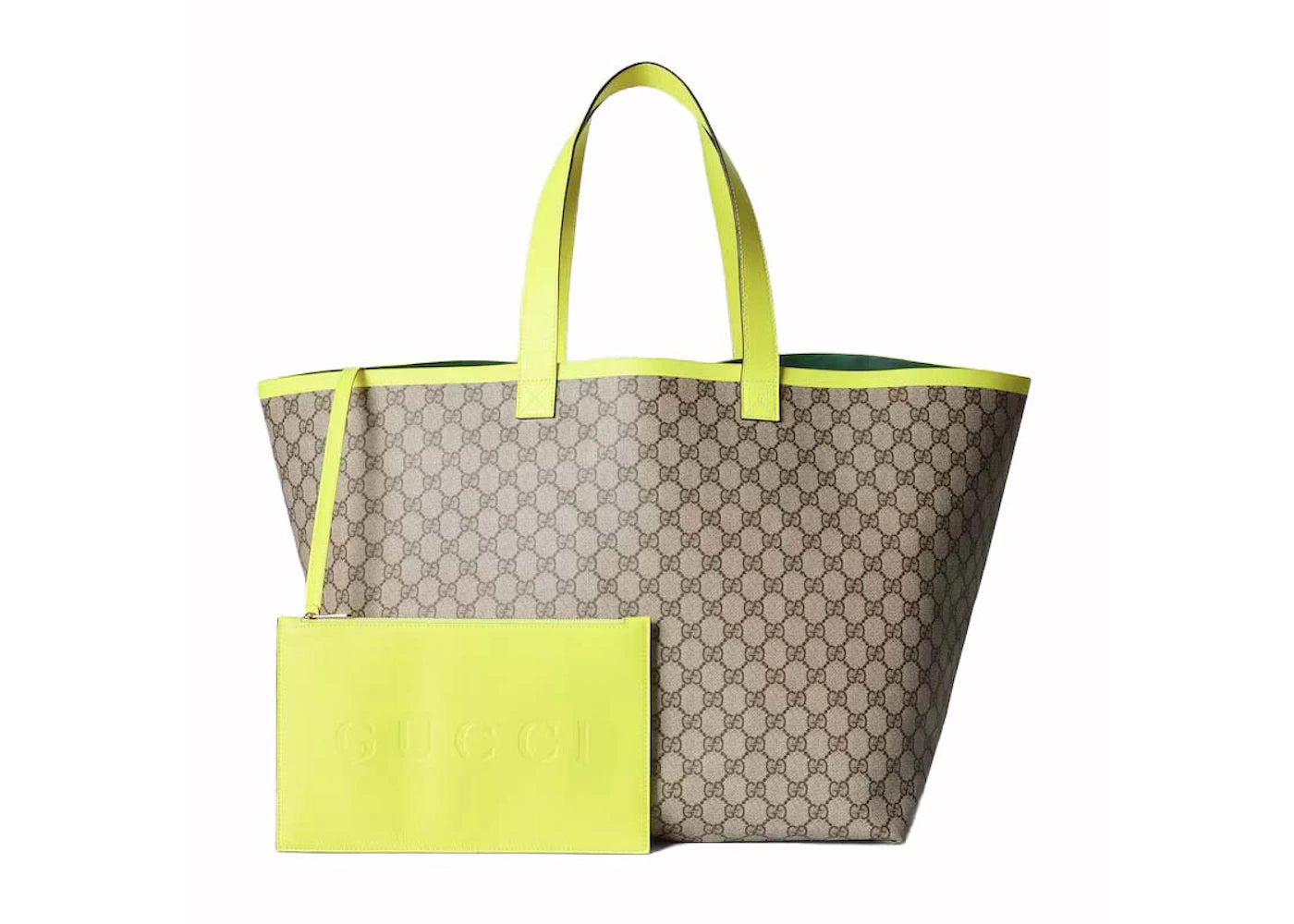 Gucci Totissima Large Tote Bag Beige/Fluorescent Yellow