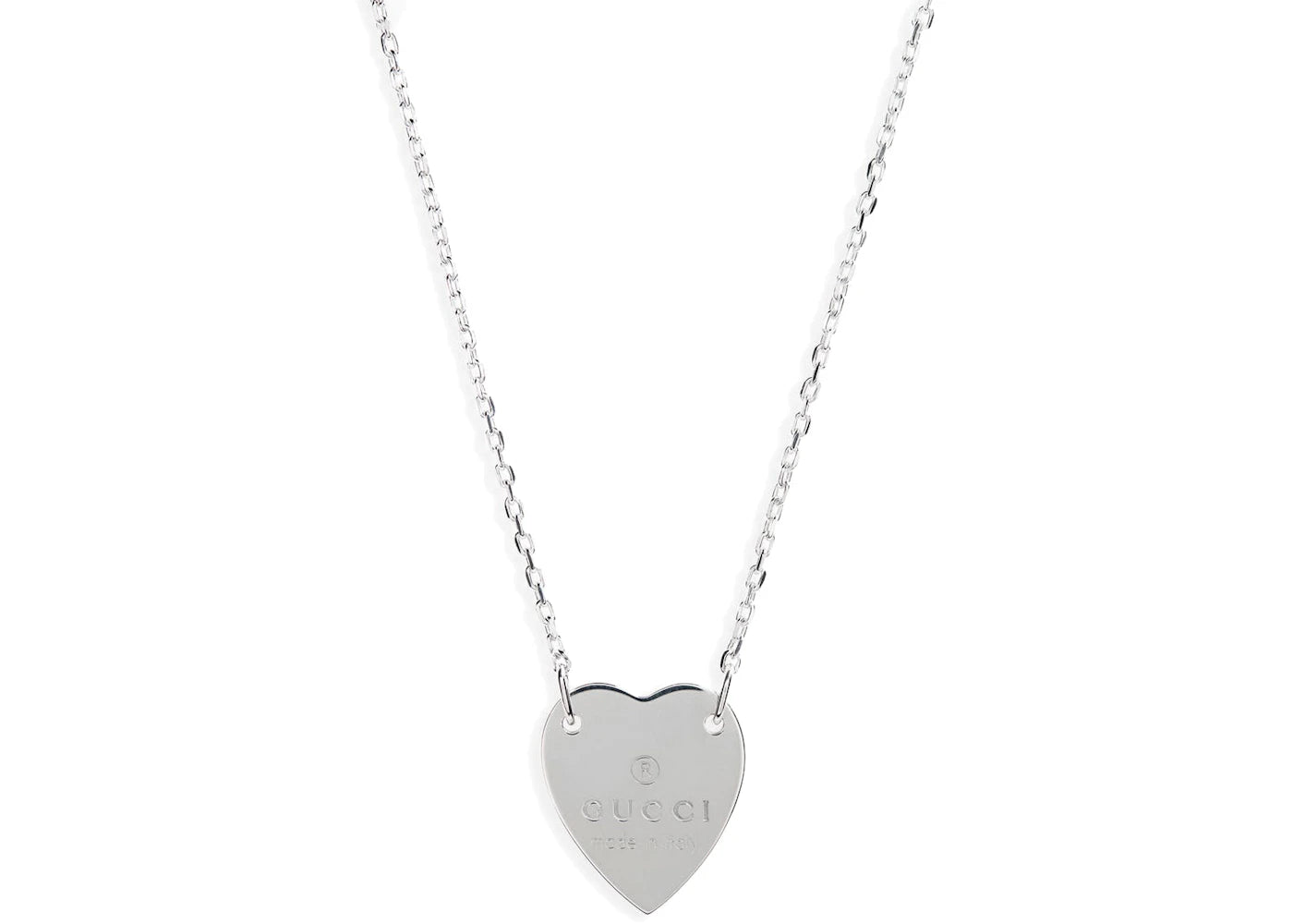 Gucci Trademark Heart Necklace Silver