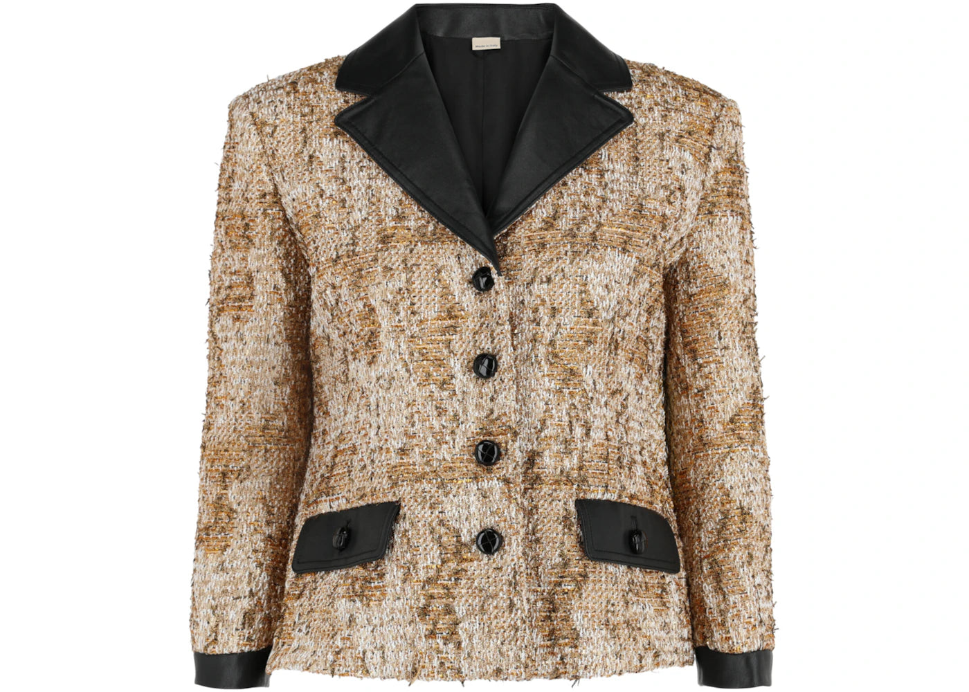 Gucci Tweed Patterned Blazer Gold