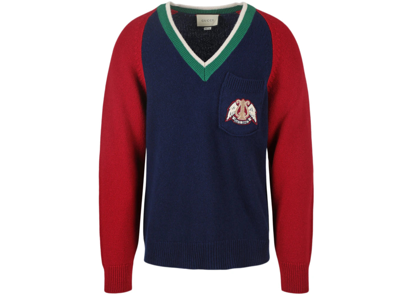 Gucci V-Neck Wool Sweater Indigo