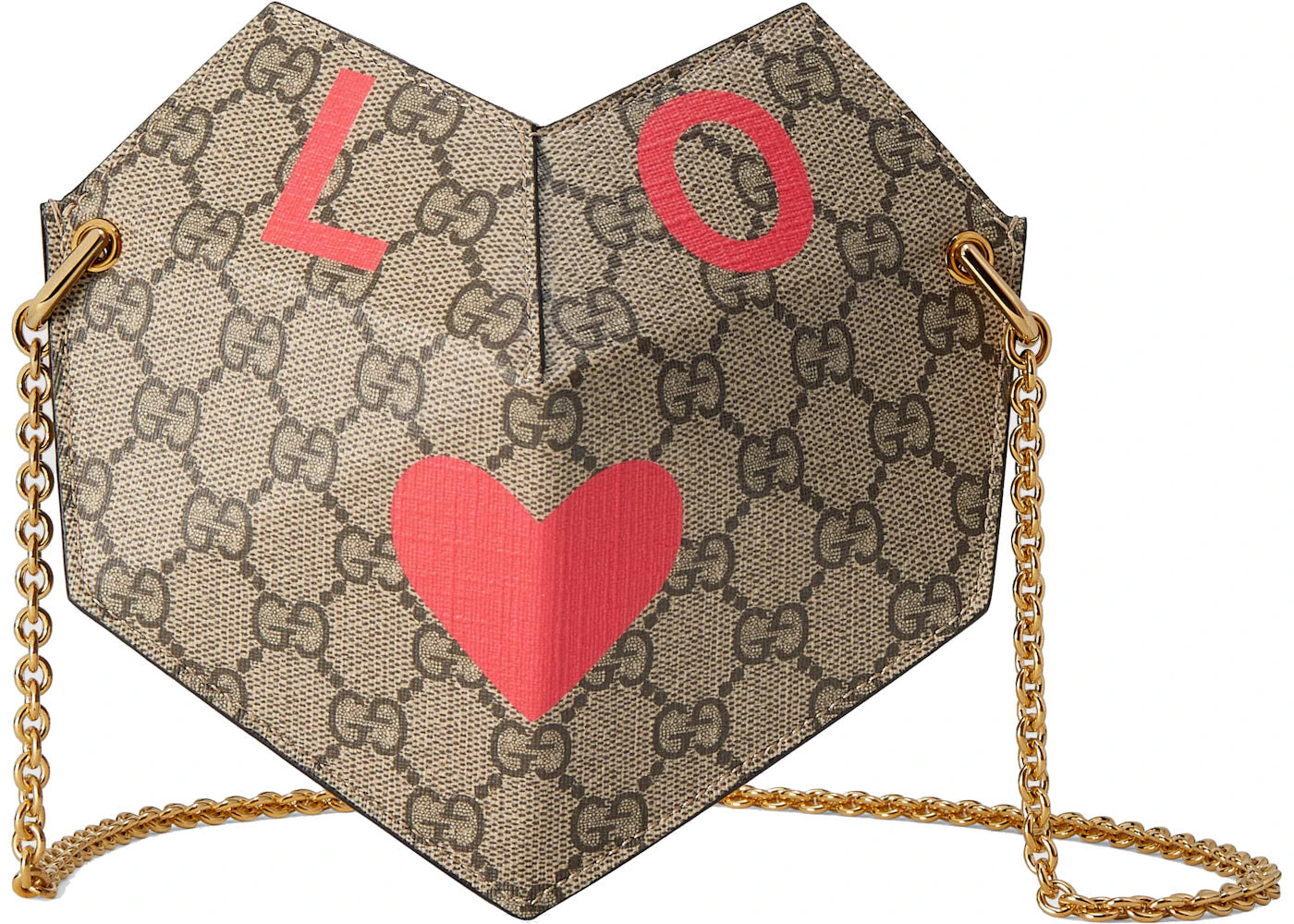 Gucci Valentine's Day Heart Bag Small GG Supreme Beige/Ebony