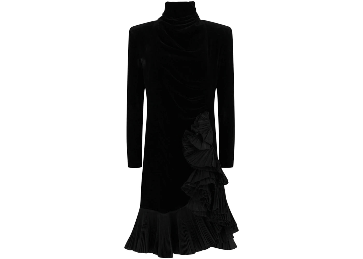 Gucci Velvet Ruffled Dress Black
