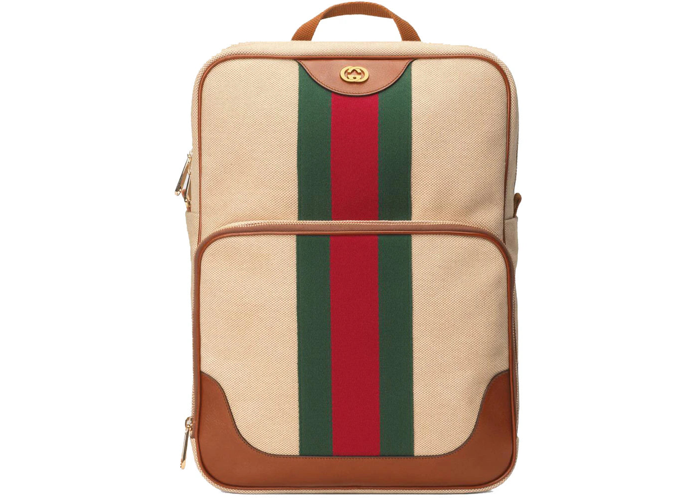 Gucci Vintage Backpack Canvas Beige