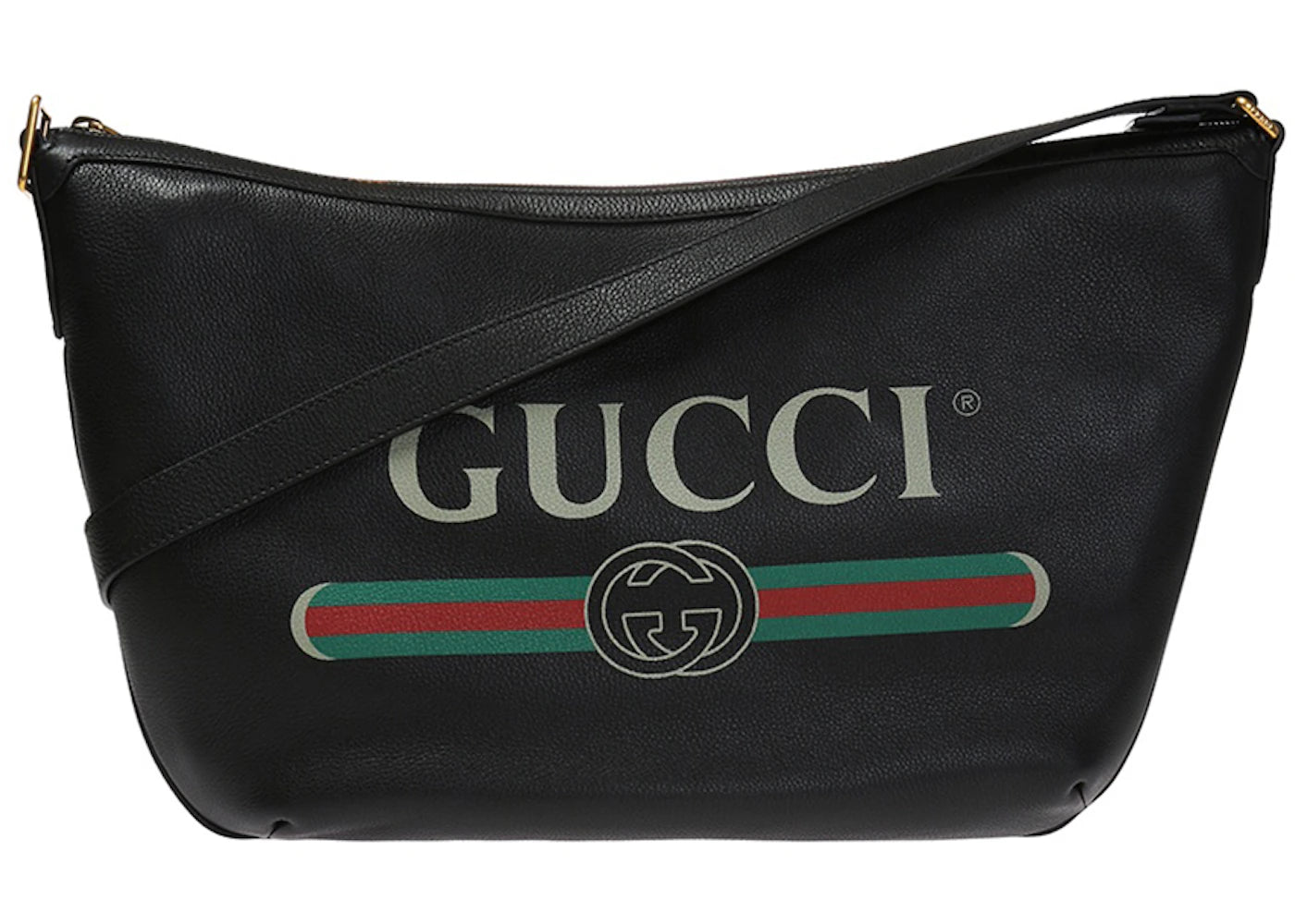 Gucci Vintage Logo Messenger Shoulder Bag Black