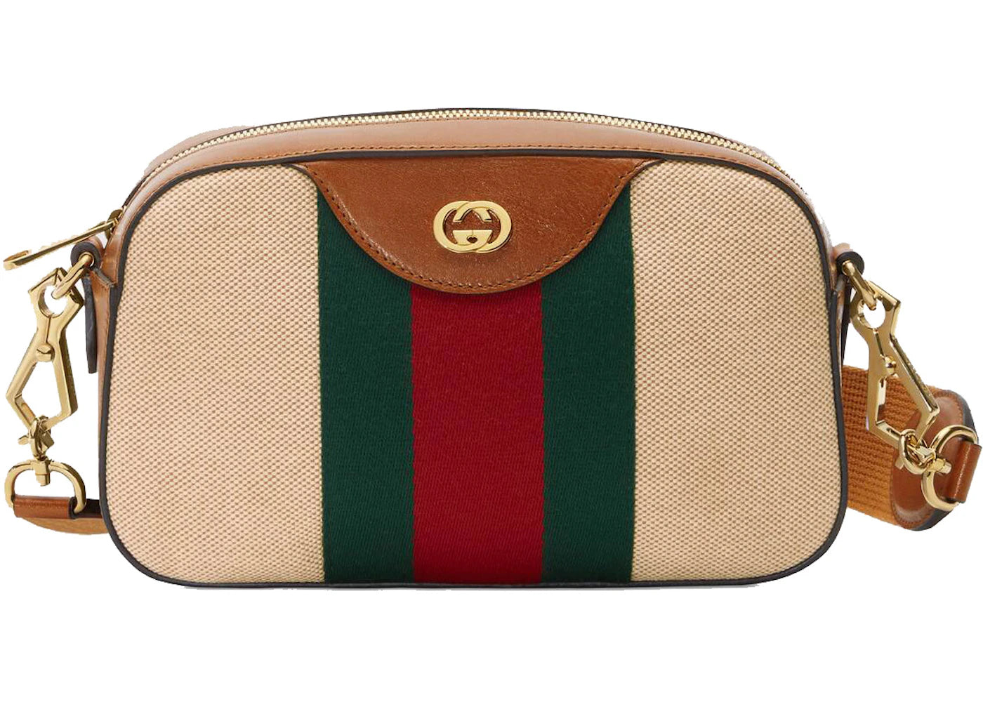 Gucci Vintage Shoulder Bag Canvas Beige