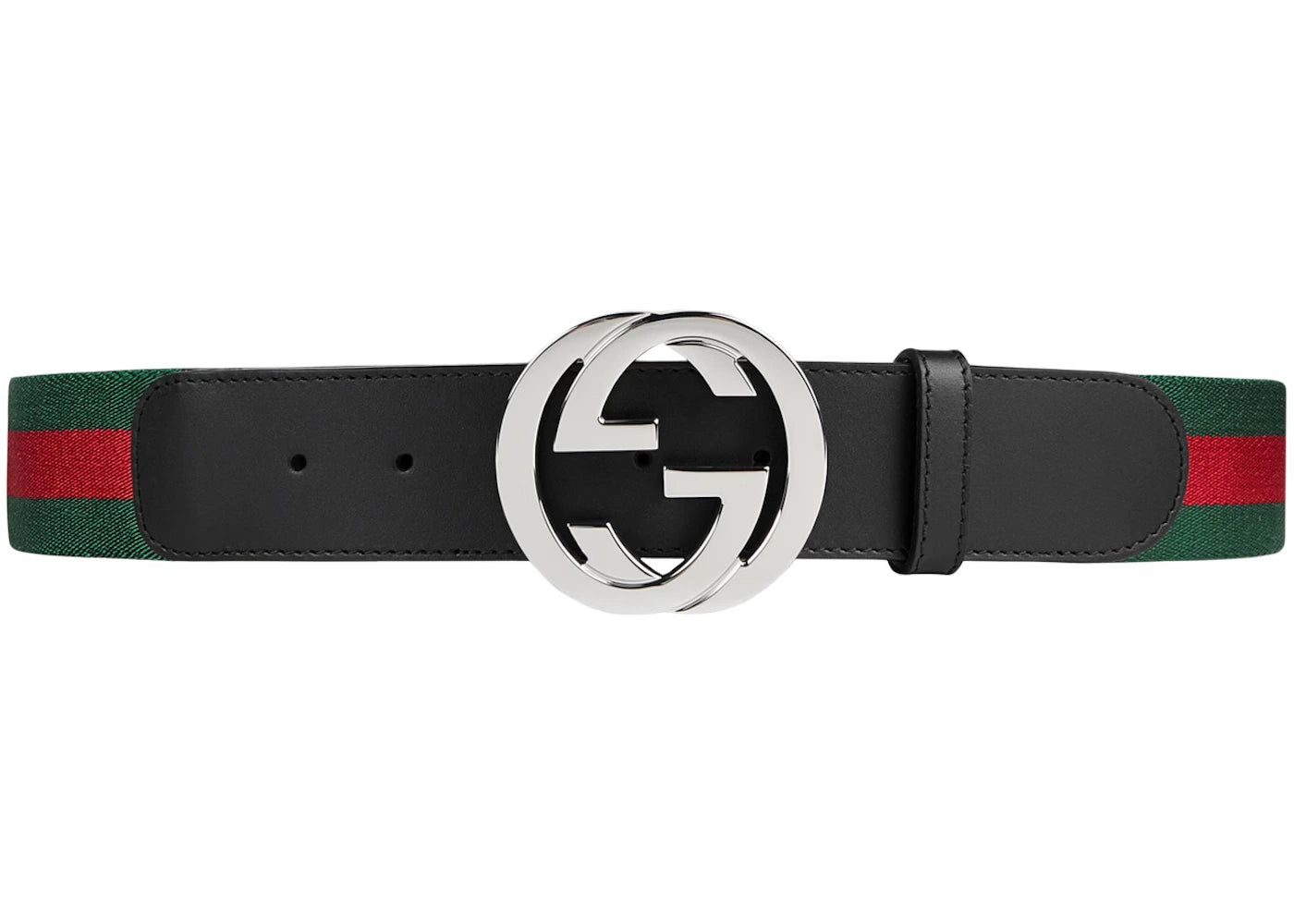 Gucci Web Belt with G Buckle Green/Red Web