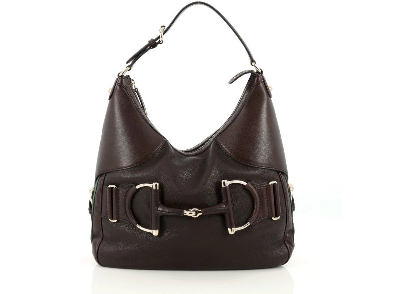 Gucci Web Horsebit Heritage Hobo Medium Brown
