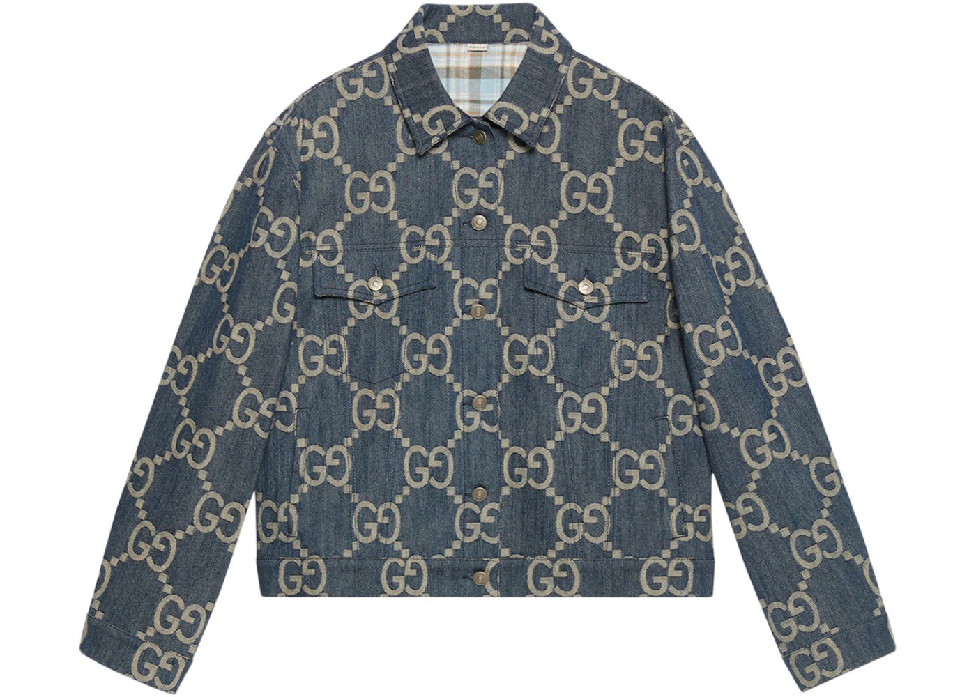 Gucci Women's GG Denim Jacket Blue/Ivory