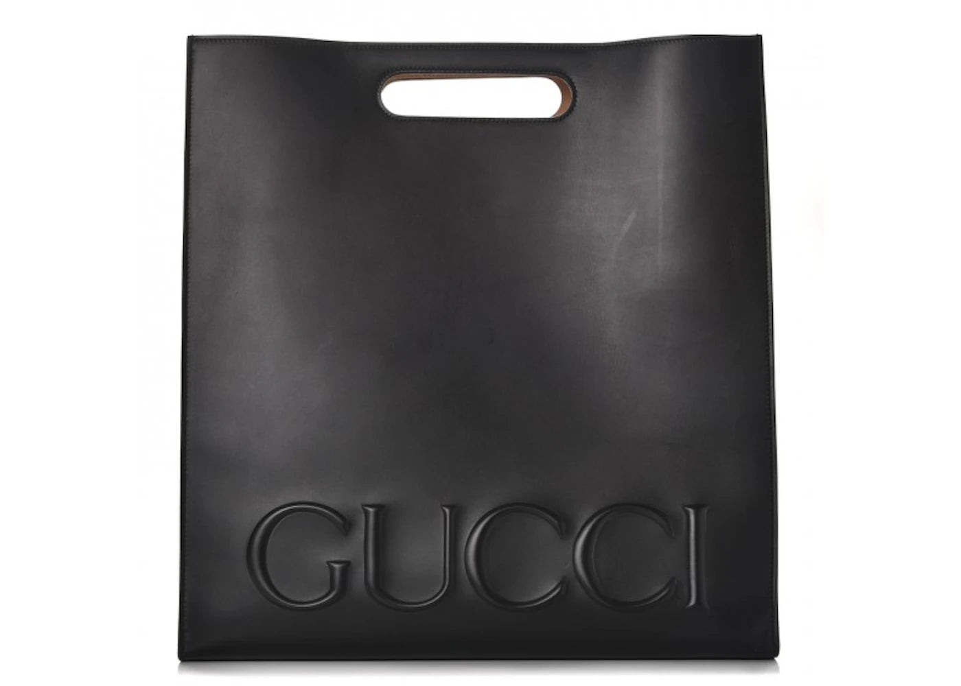 Gucci XL Tote Embossed Lettering Large Black