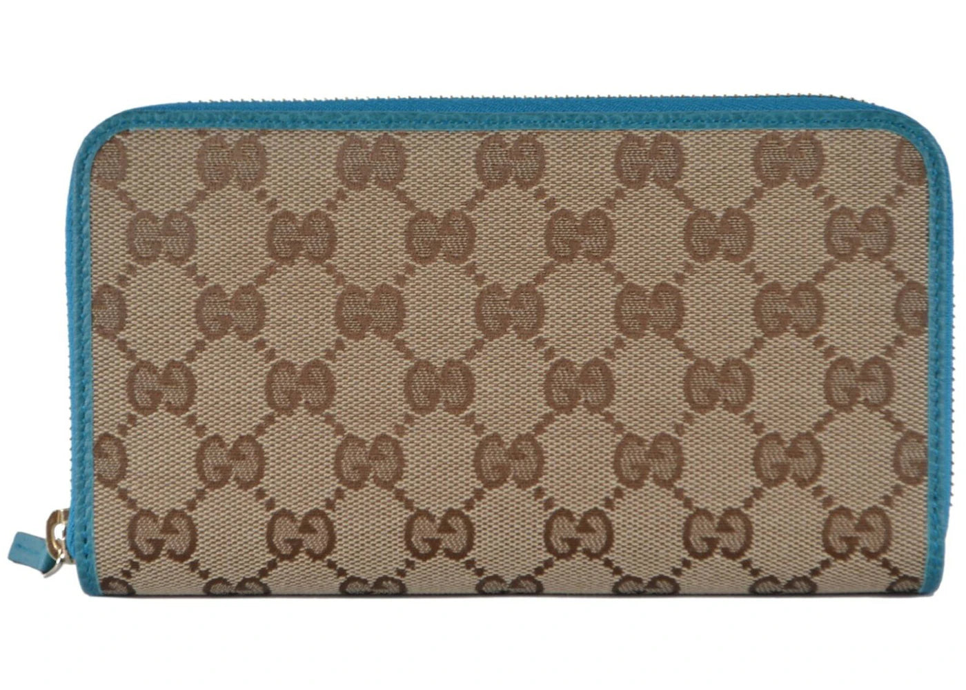 Gucci Zip Around Wallet GG Supreme Large Cobalt Lining