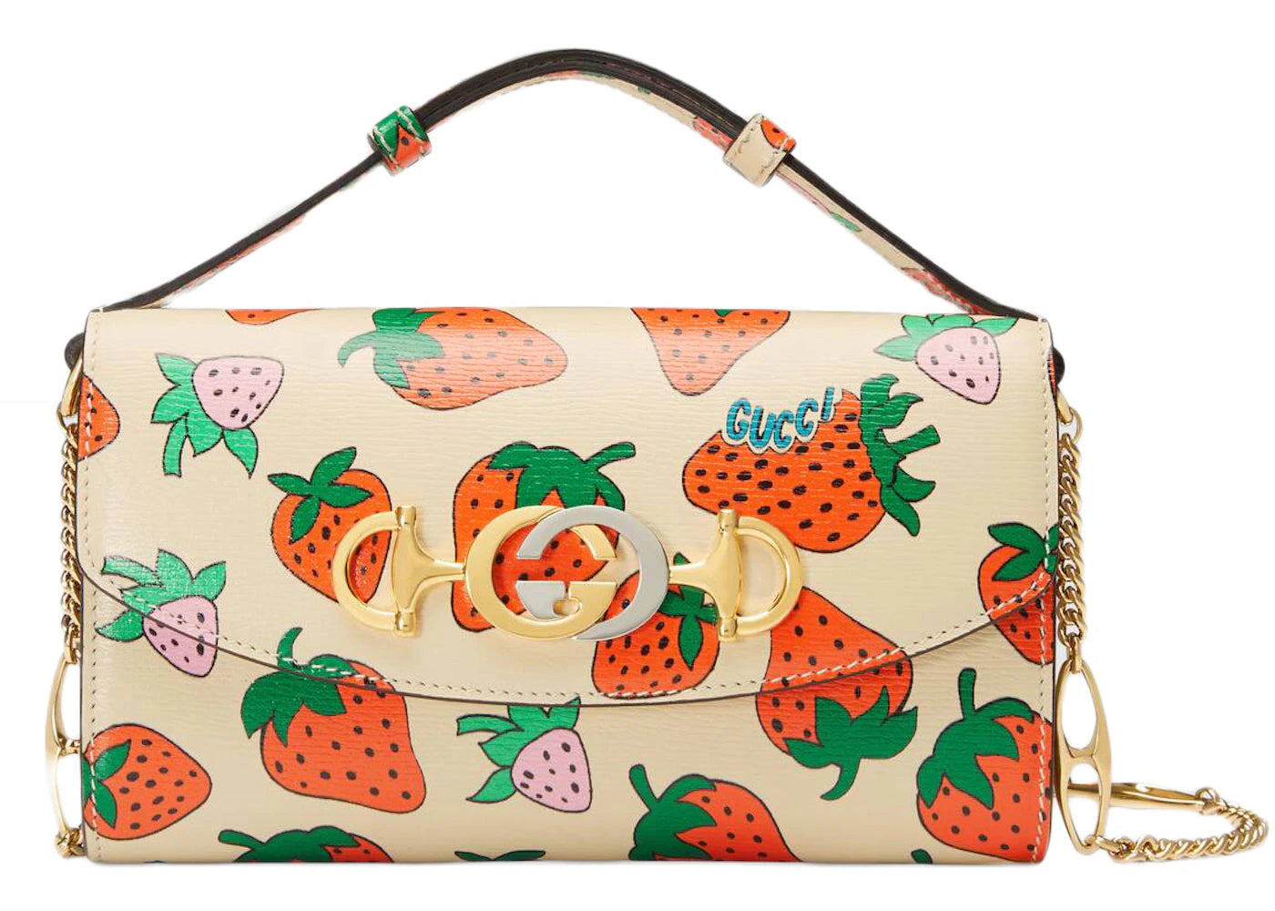 Gucci Zumi Bag Strawberry Mini Ivory Multicolor