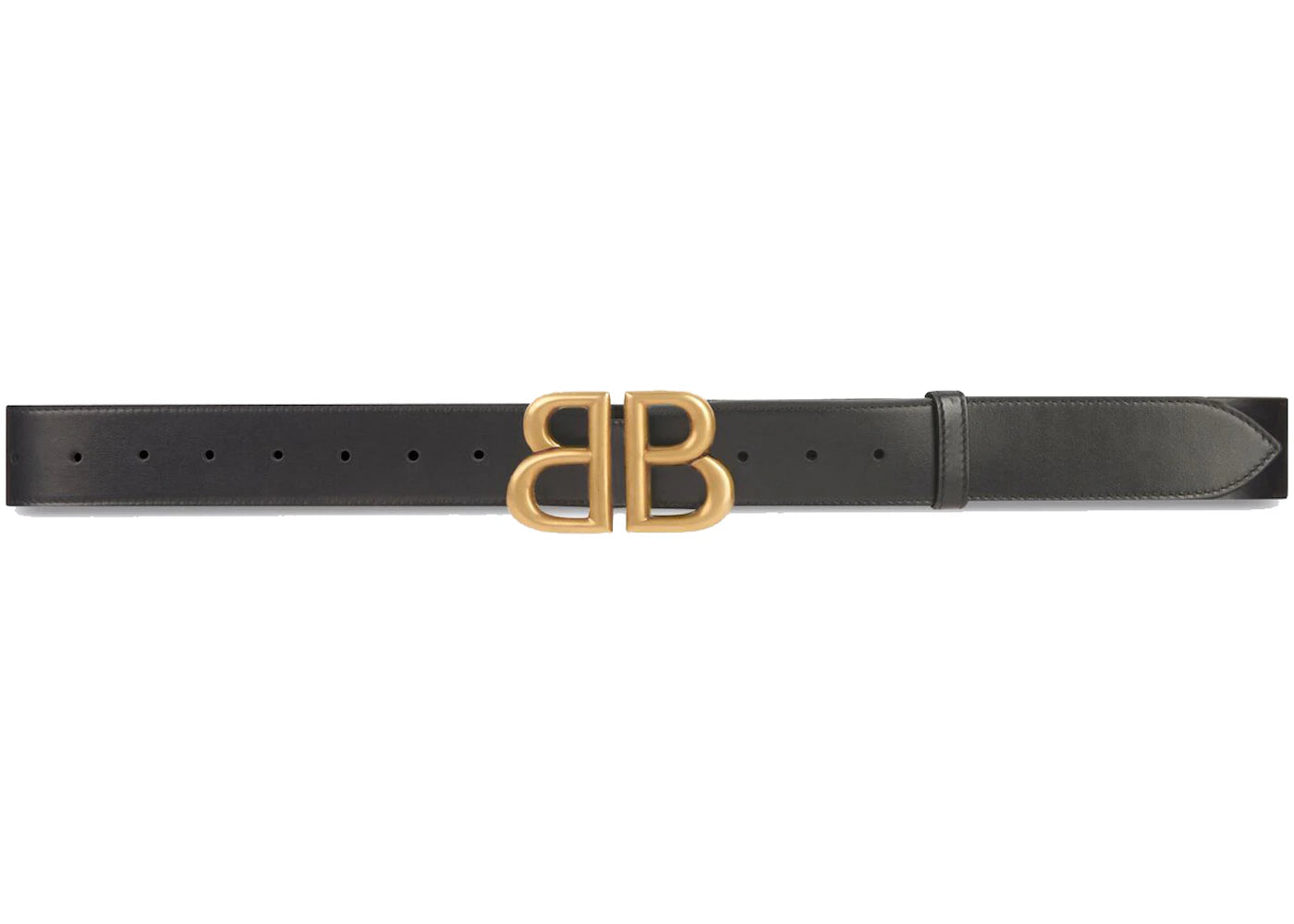 Gucci x Balenciaga The Hacker Project BB Calfskin Belt Black/Gold