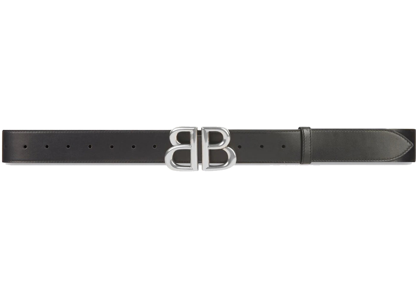 Gucci x Balenciaga The Hacker Project BB Calfskin Belt Black/Silver