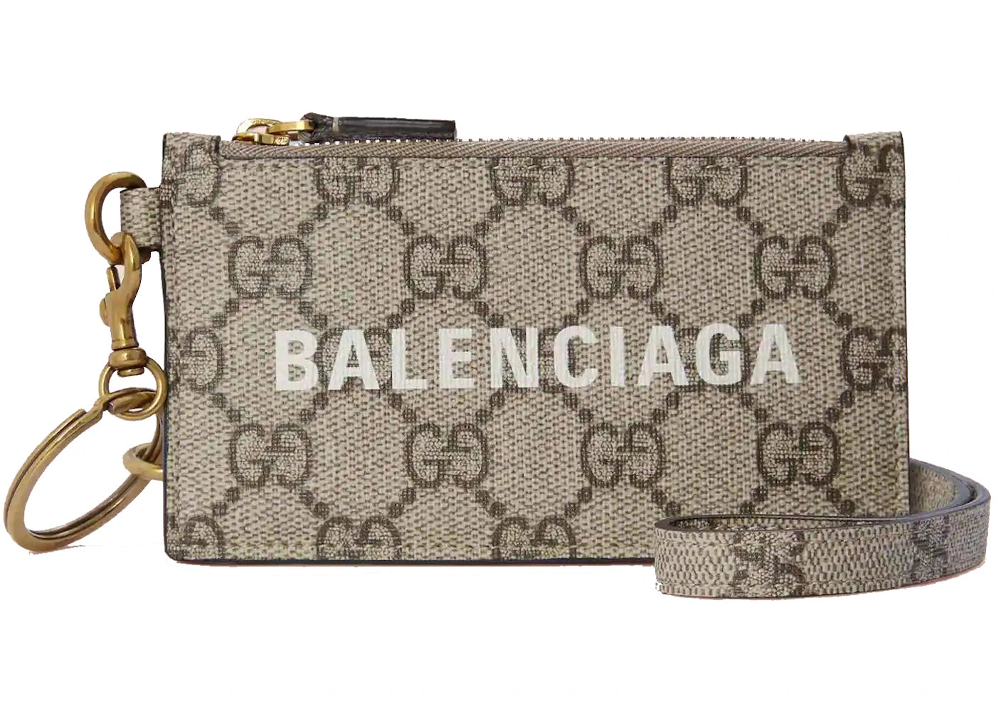 Gucci x Balenciaga The Hacker Project Card Case with Strap Beige/Ebony