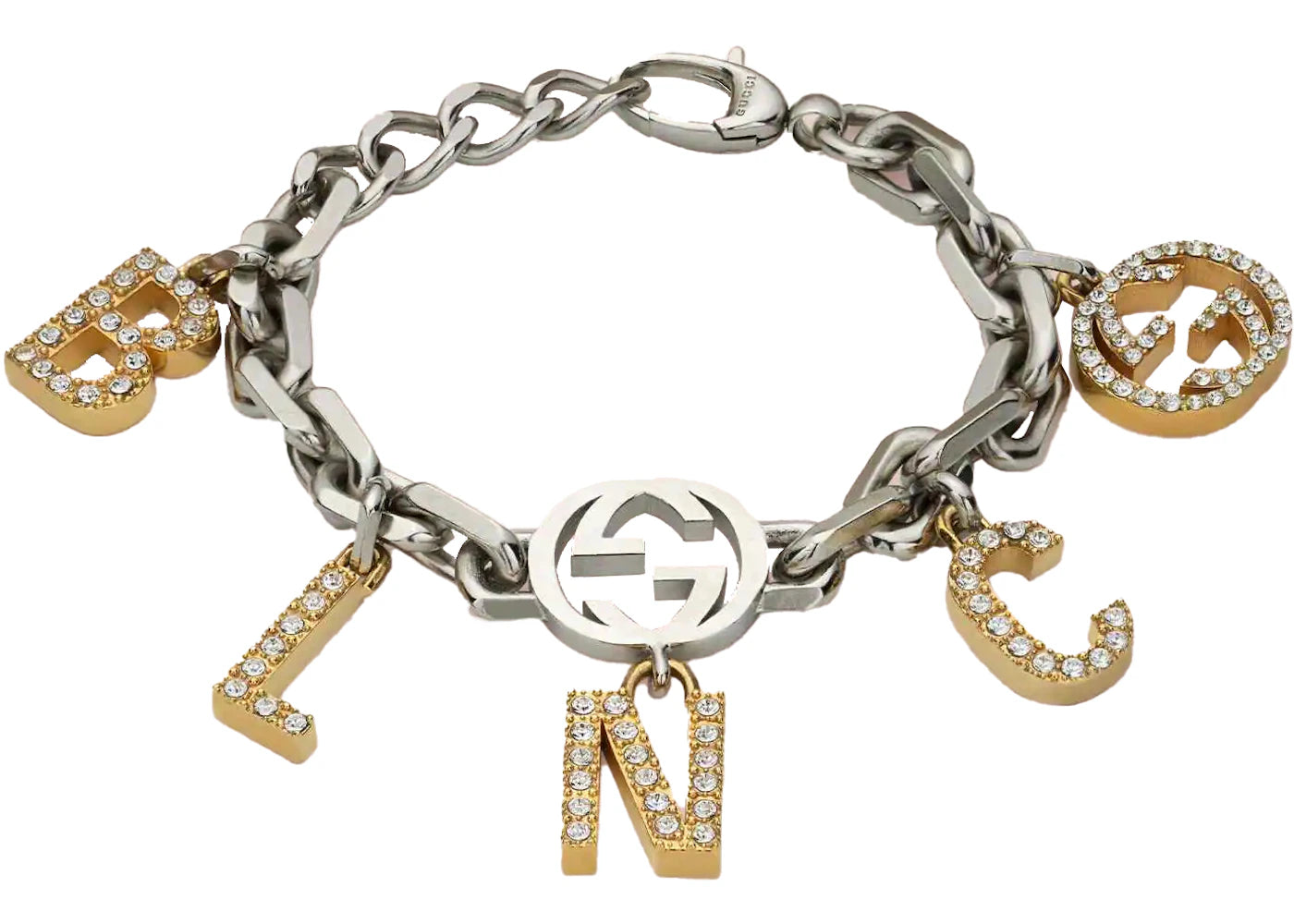 Gucci x Balenciaga The Hacker Project Charm Bracelet With Crystals Silver