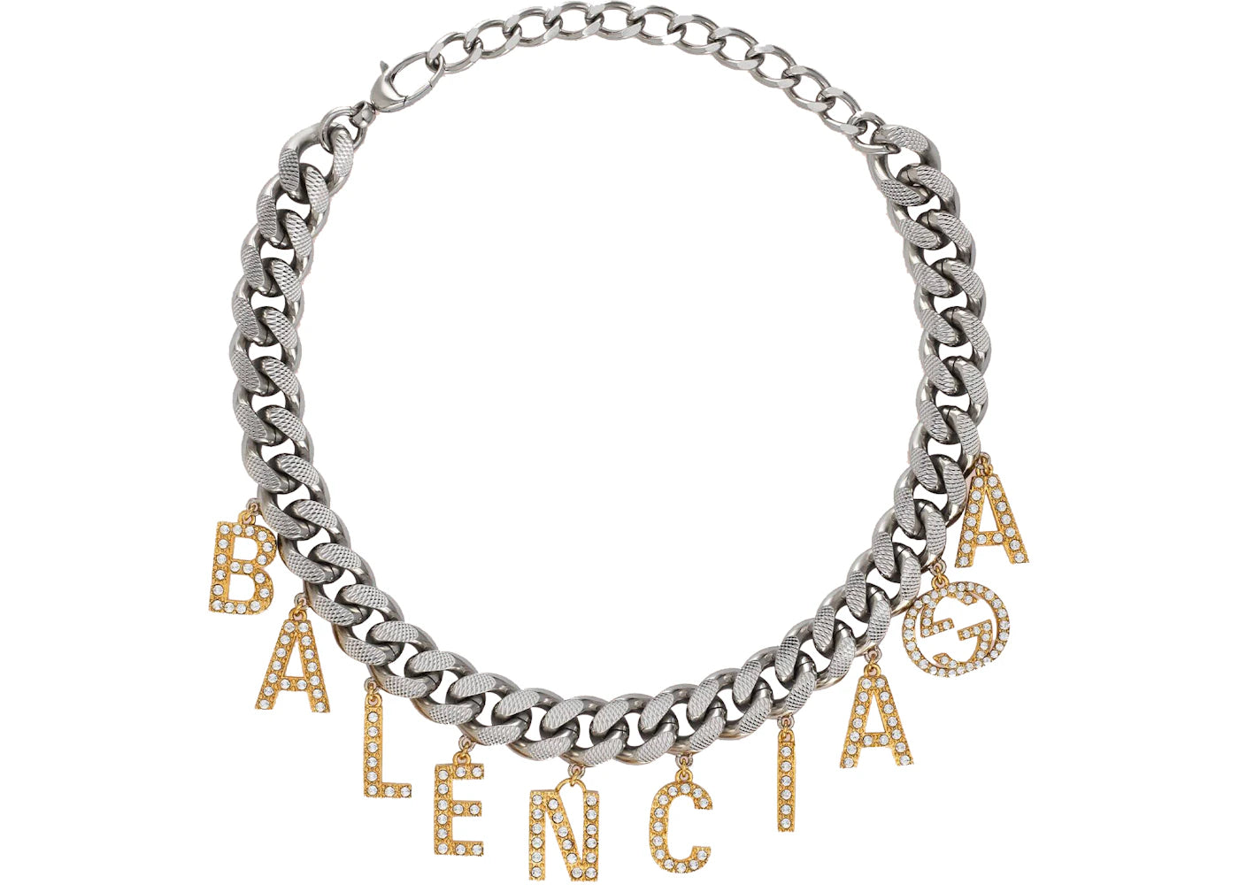 Gucci x Balenciaga The Hacker Project Choker with Balenciaga Script Gold/Silver