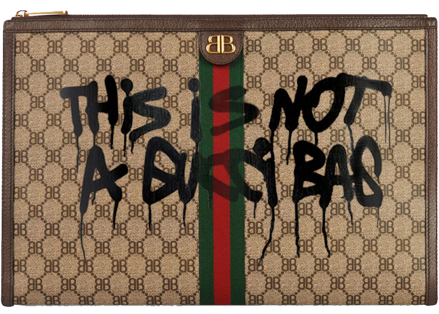 Gucci x Balenciaga The Hacker Project Graffiti Laptop Pouch Beige