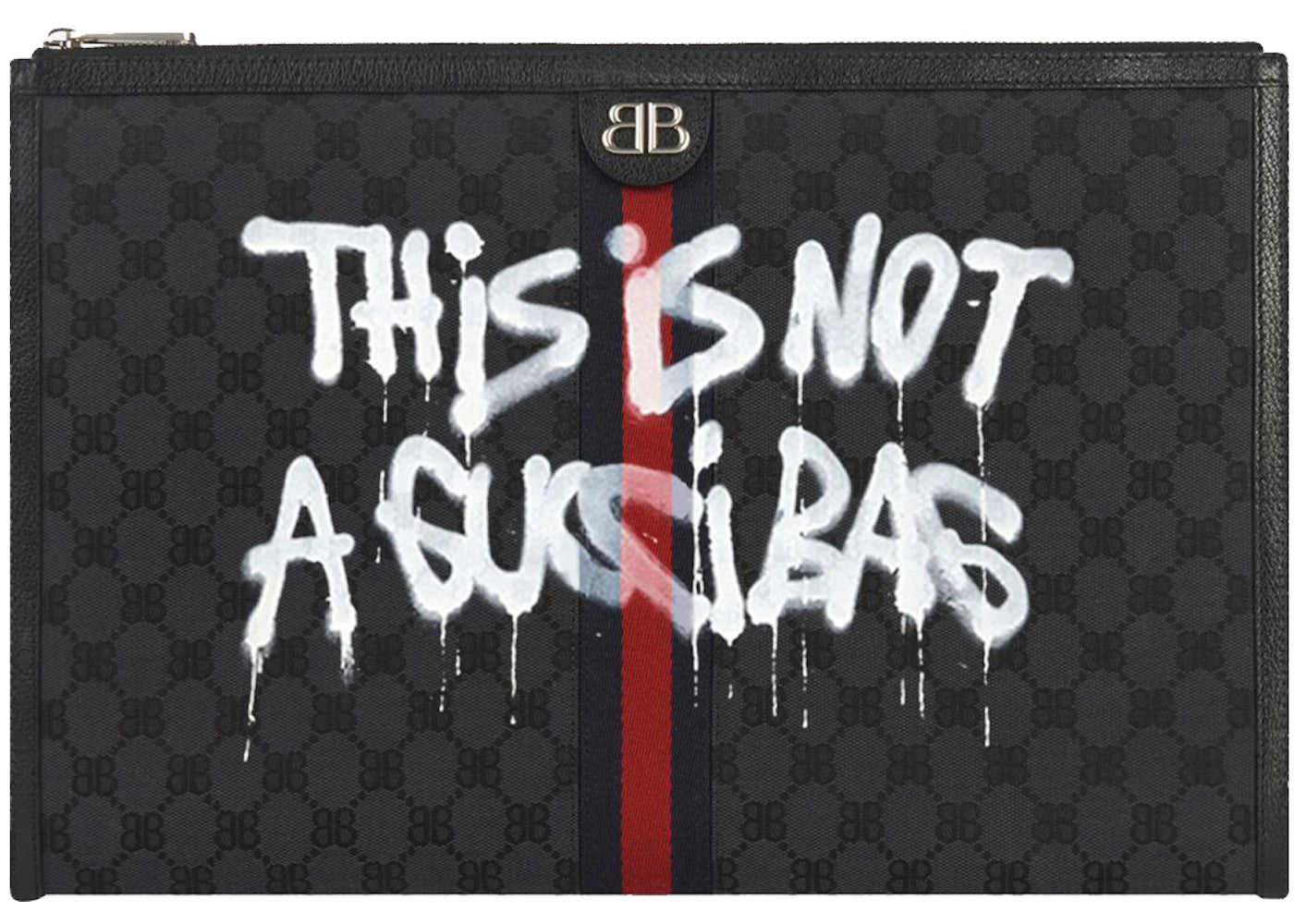 Gucci x Balenciaga The Hacker Project Graffiti Laptop Pouch Black