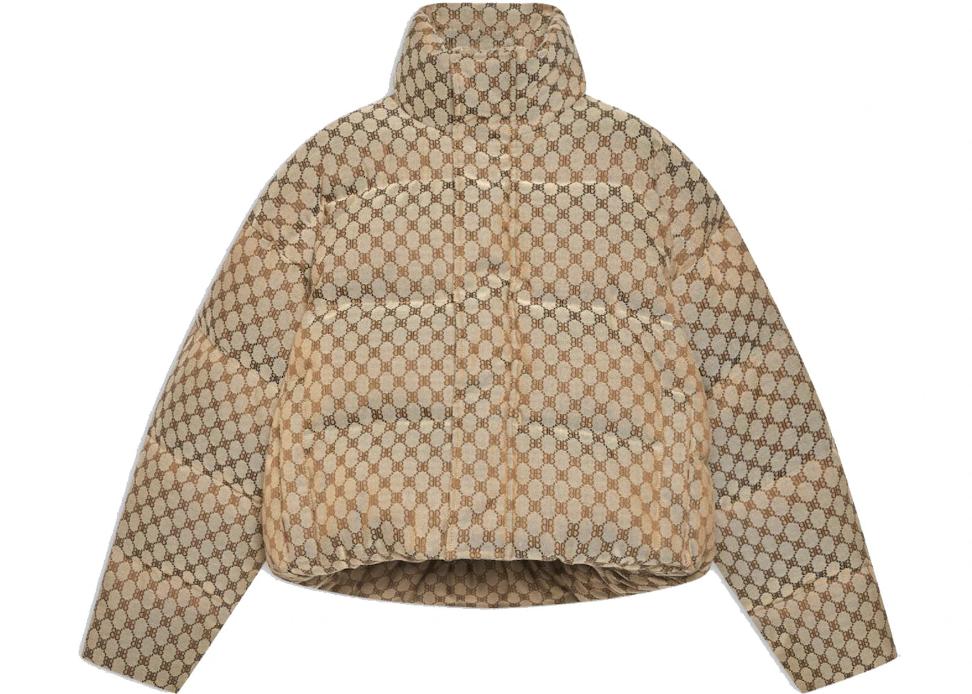 Gucci x Balenciaga Womens The Hacker Project Hacker BB Puffer Jacket Beige/Ebony