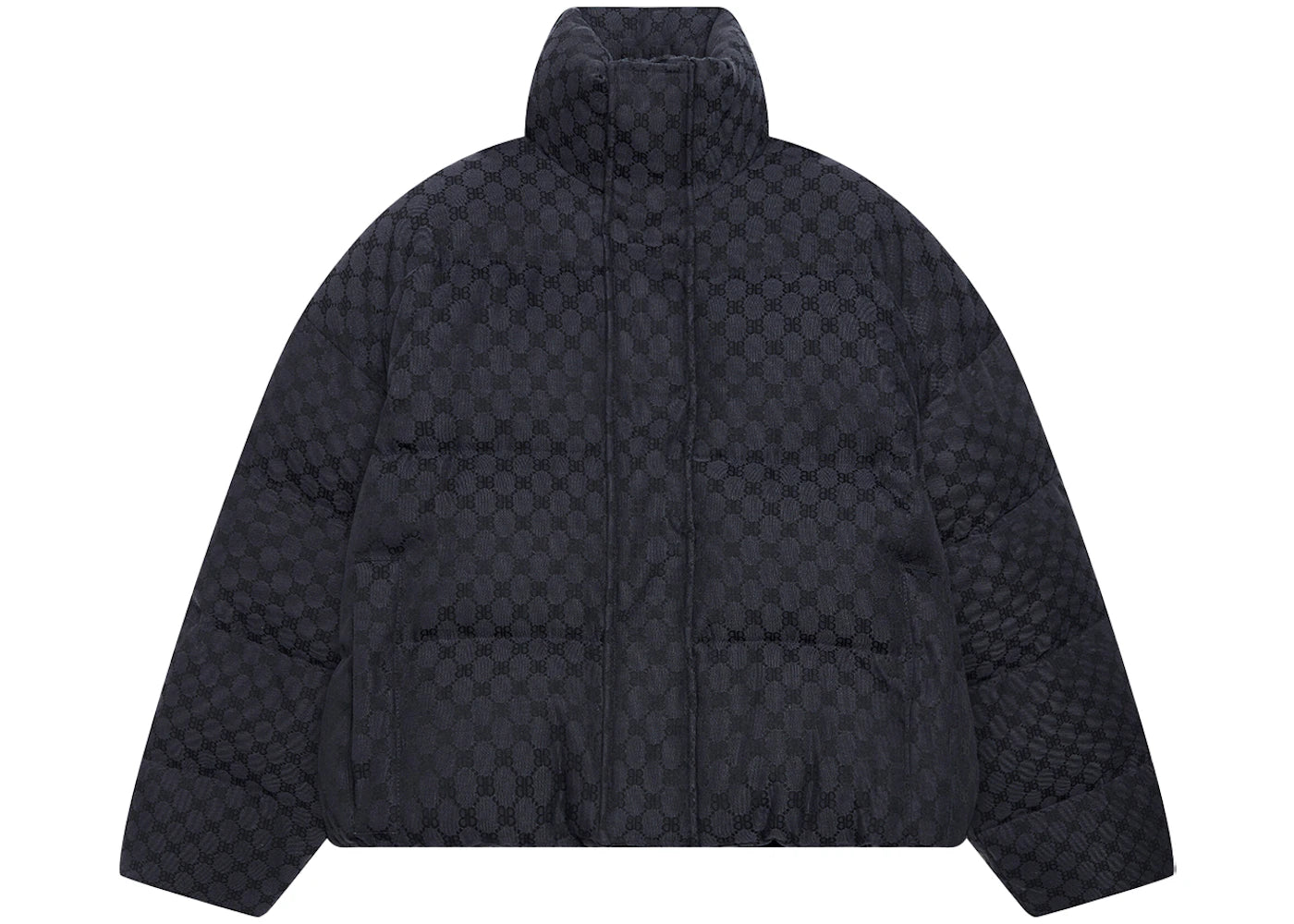 Gucci x Balenciaga The Hacker Project Hacker BB Puffer Jacket Black Dark Grey