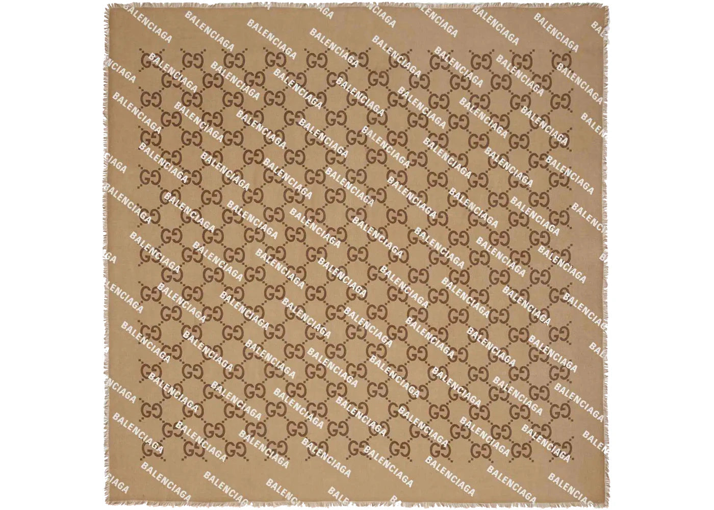Gucci x Balenciaga The Hacker Project Maxi GG Print Silk Shawl Brown