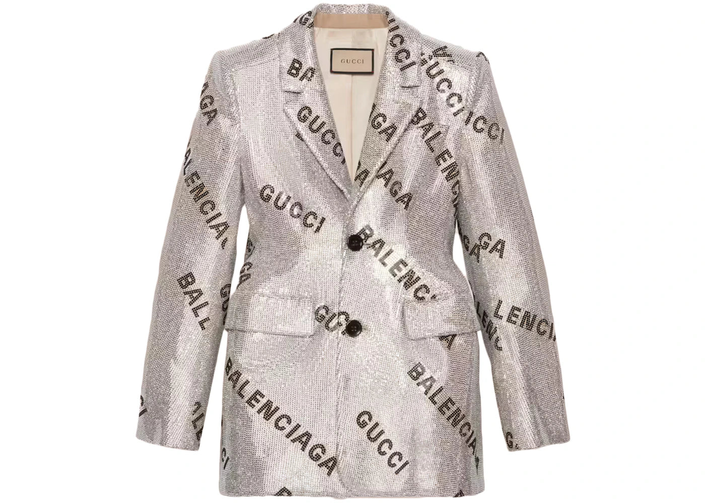 Gucci x Balenciaga The Hacker Project Crystal Hourglass Jacket Silver