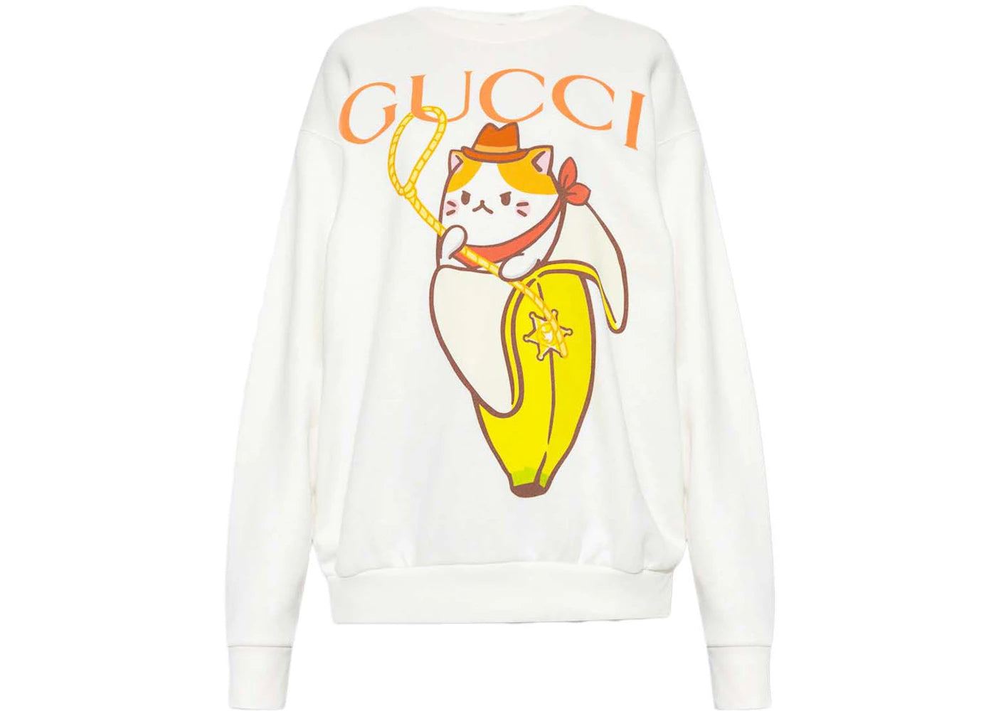 Gucci x Bananya Logo Printed Sweatshirt White