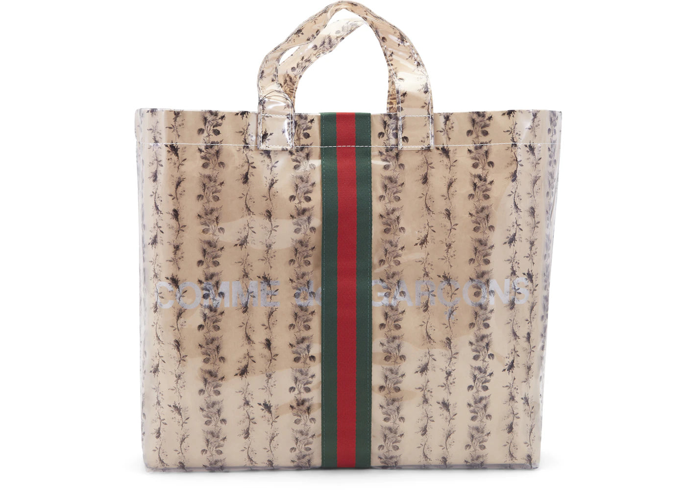 Gucci x Comme des Garcons Paper Tote Bag Floral Vinyl Clear