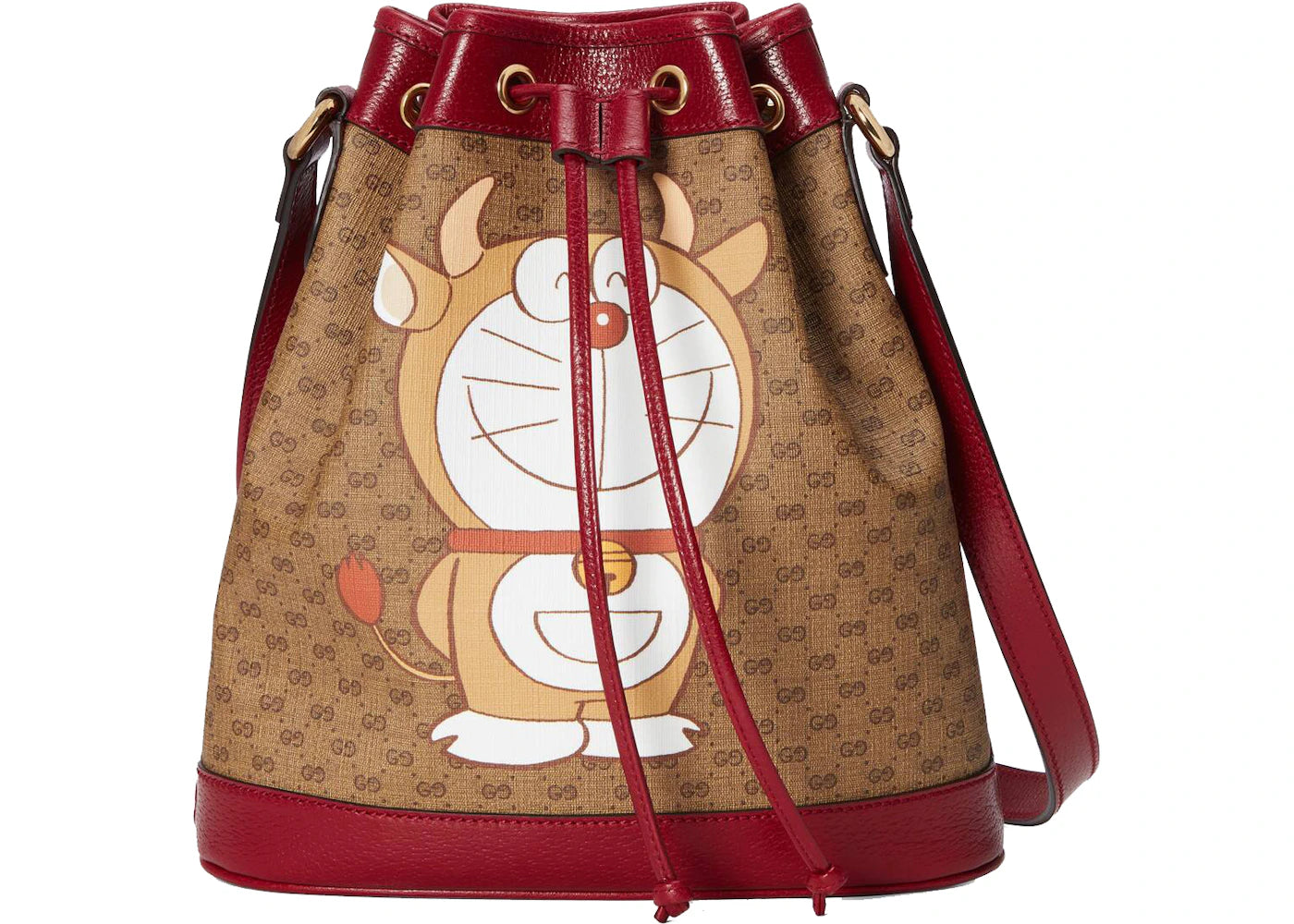 Gucci x Doraemon Bucket Bag Small Ebony/Beige