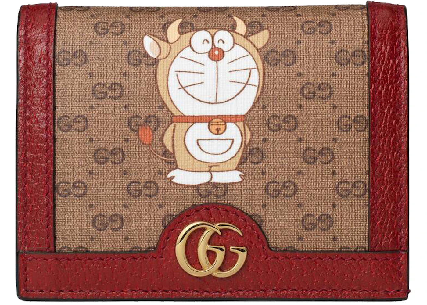 Gucci x Doraemon Card Case Beige/Red