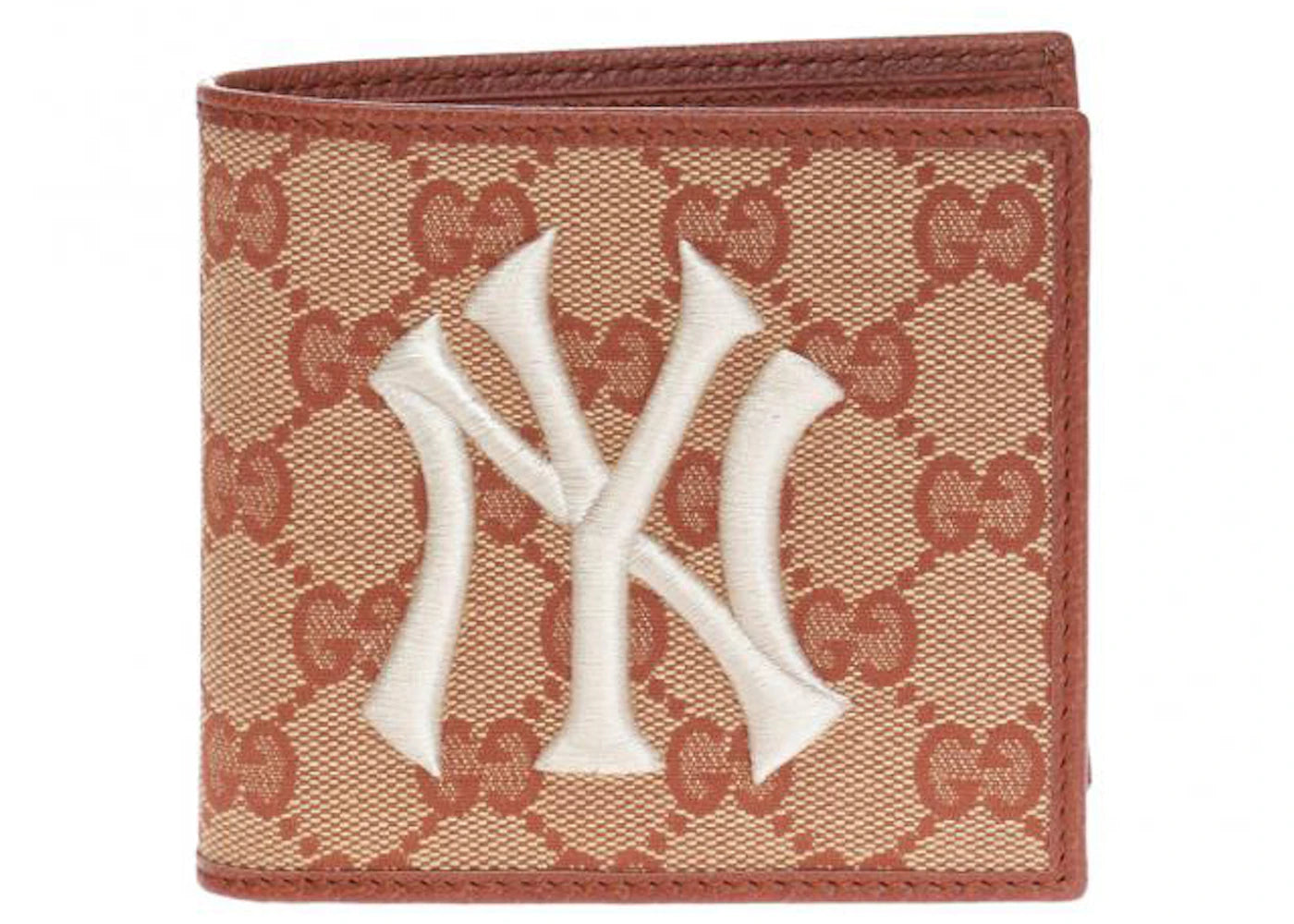 Gucci x MLB New York Yankees Patch GG Wallet Beige/Brick Red