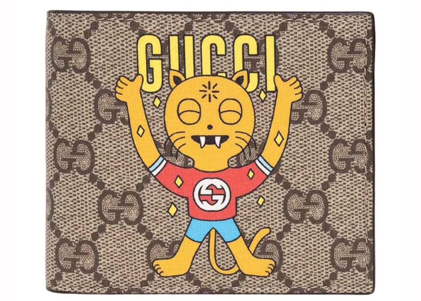 Gucci x Pablo Delcielo Cat Print Wallet Beige Multi