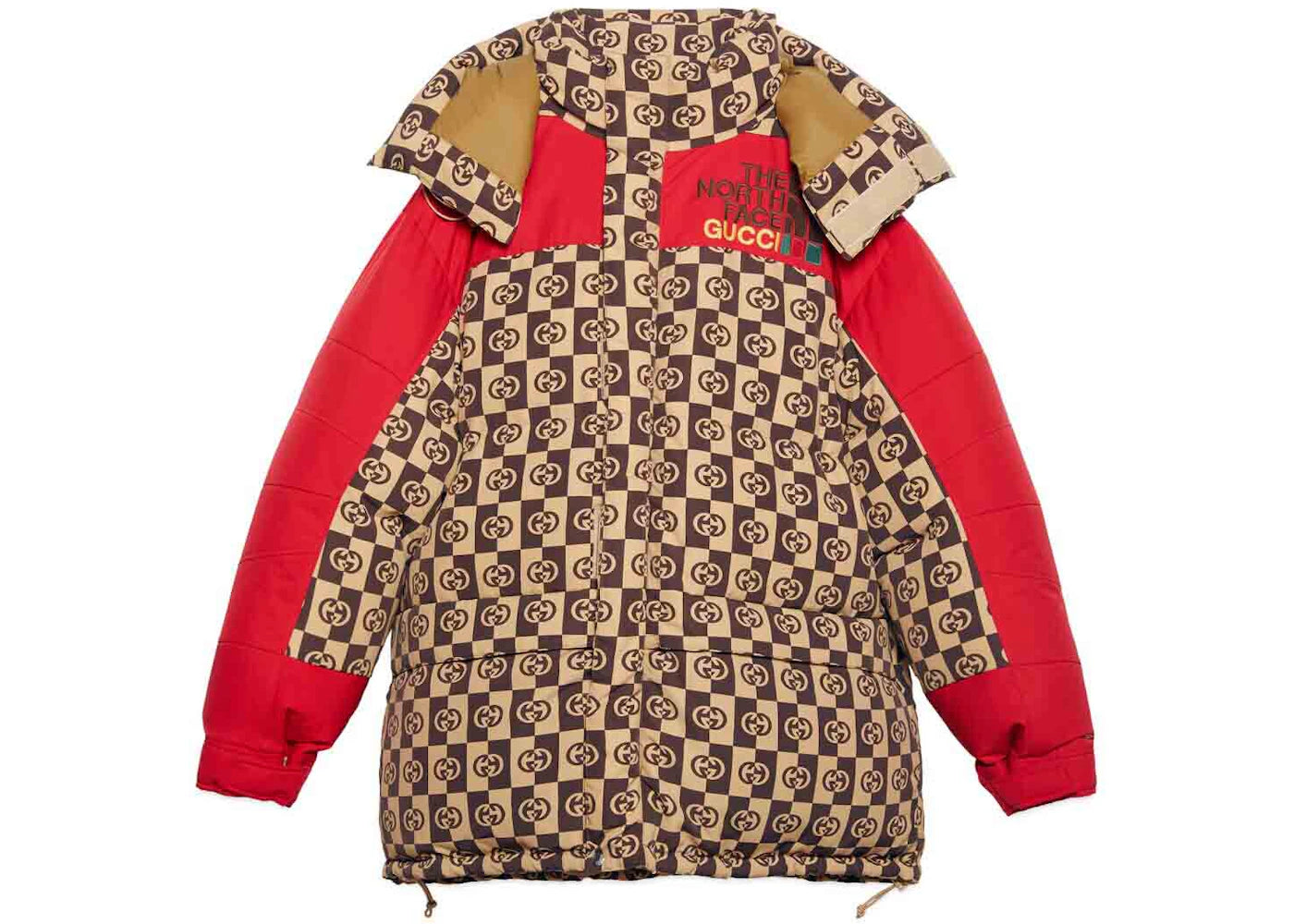 Gucci x The North Face Down Coat Beige/Ebony Checkered