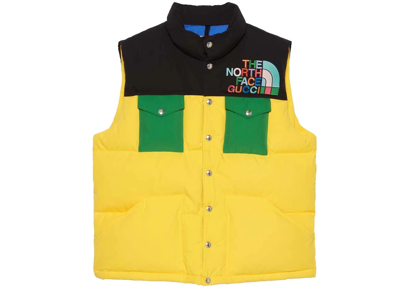 Gucci x The North Face Down Vest Yellow/Black/Green