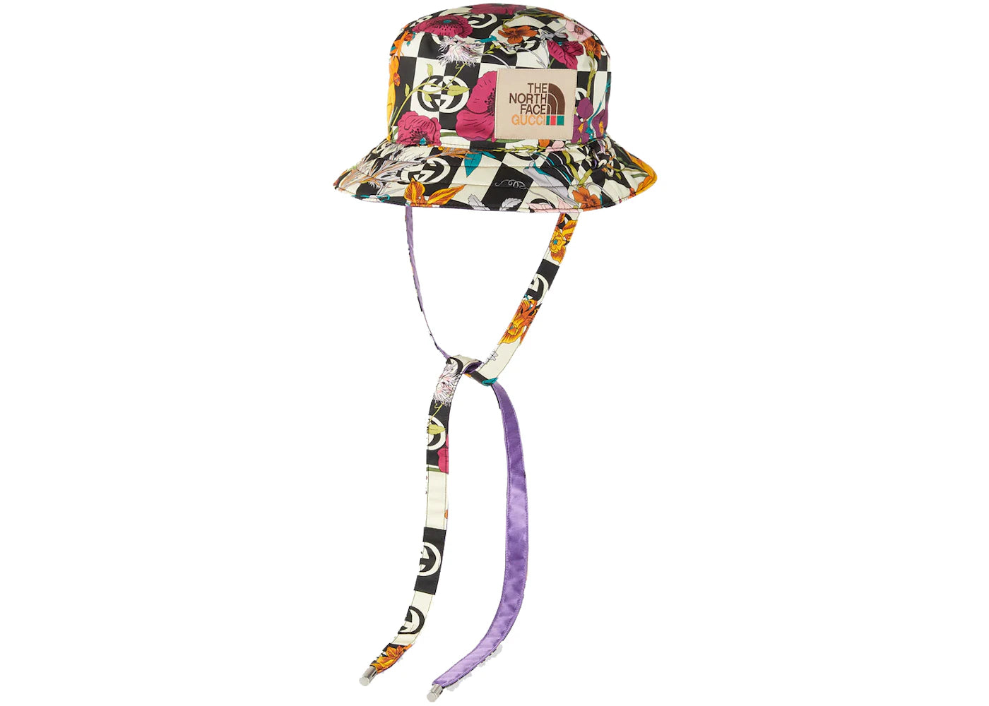 Gucci x The North Face GG Canvas Bucket Hat Interlocking G Floral Print Multicolor