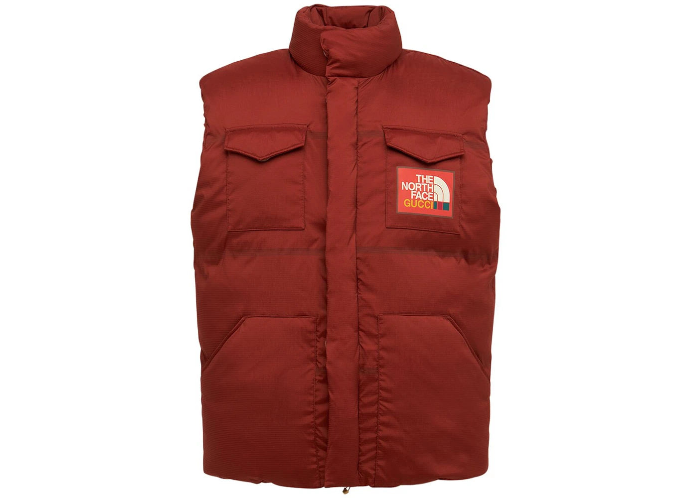 Gucci x The North Face Nylon Down Vest Brandy Brown