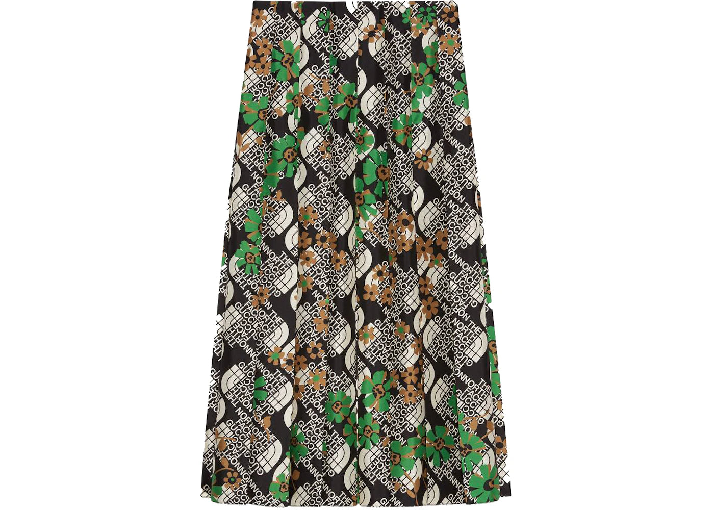 Gucci x The North Face Pleated Silk Skirt Multicolor