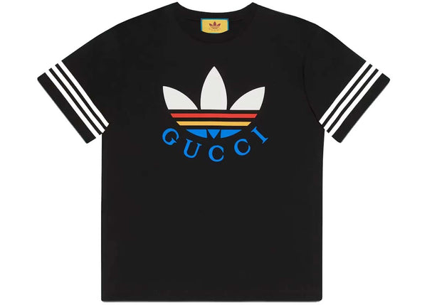  GUCCI グラフィックTシャツ　グッチ　アディダス Gucci x adidas Cotton T-shirt Black/Multicolor – Side Kicks