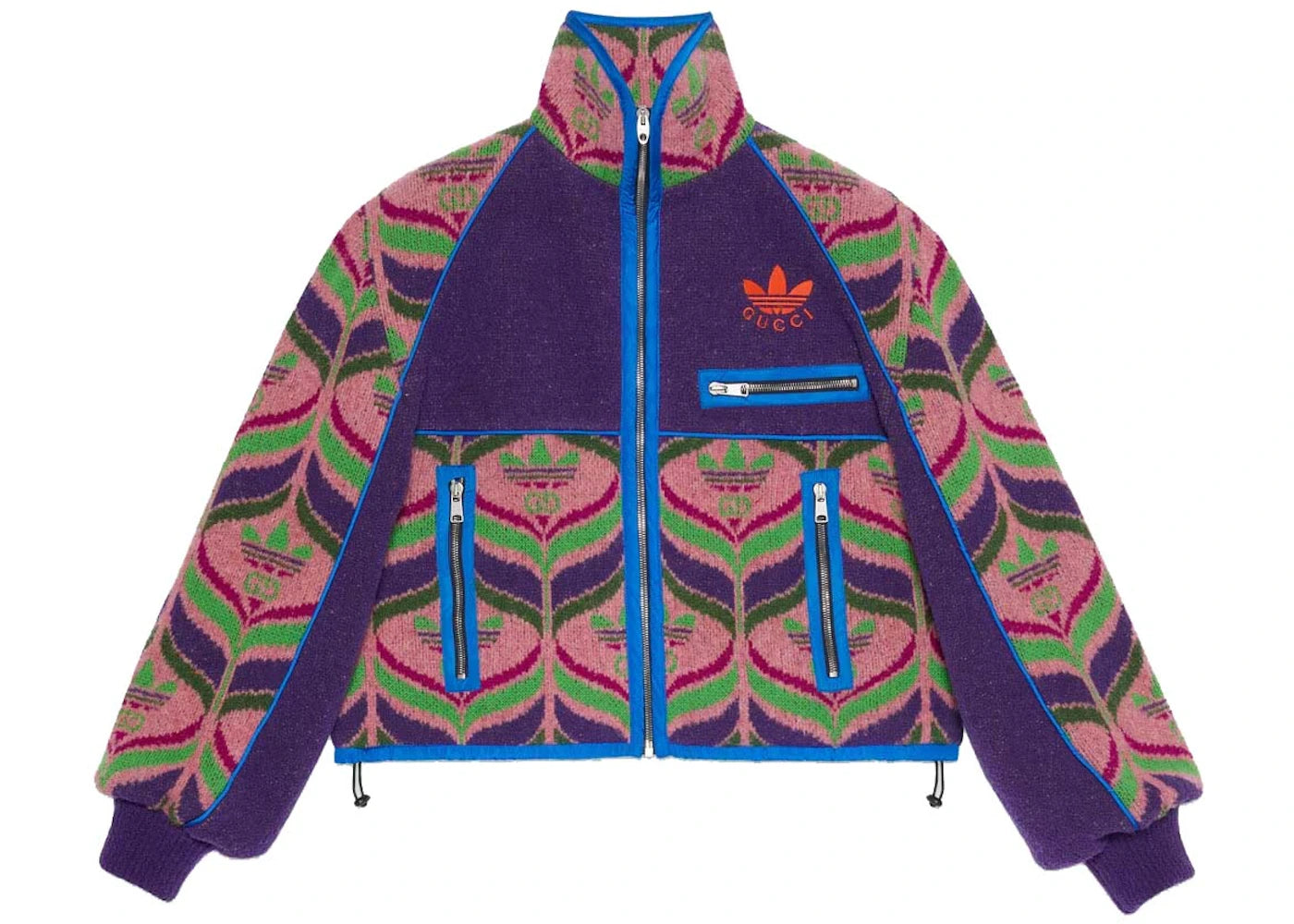Gucci x adidas GG Trefoil Wool Bomber Purple/Pink/Blue