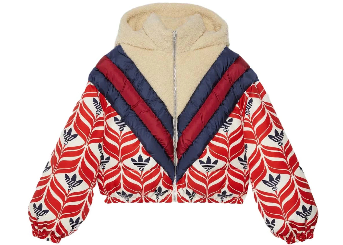 Gucci x adidas Hooded Puffer Jacket Black/White/Red