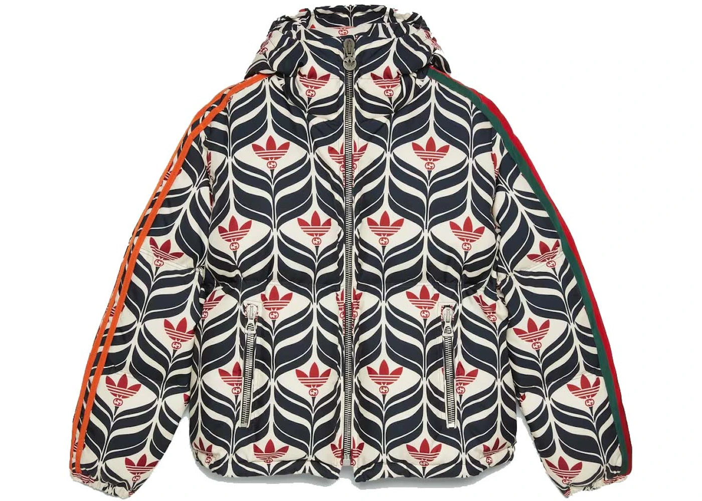 Gucci x adidas Interlocking G And Trefoil Down Jacket Blue/Red