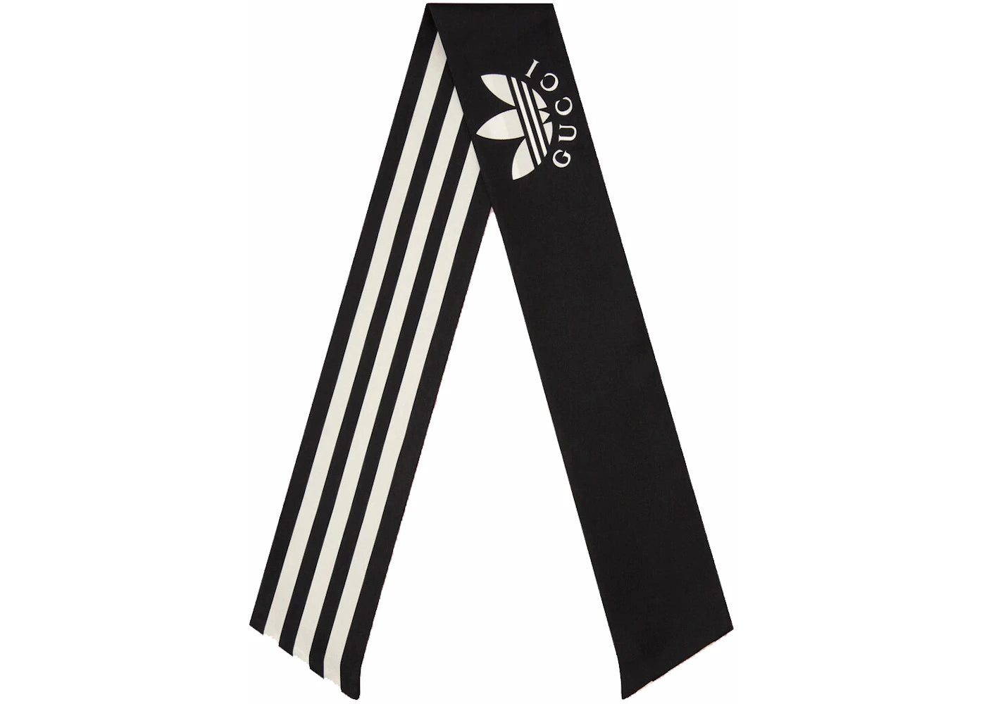Gucci x adidas Striped Silk Neck Bow Black/Ivory