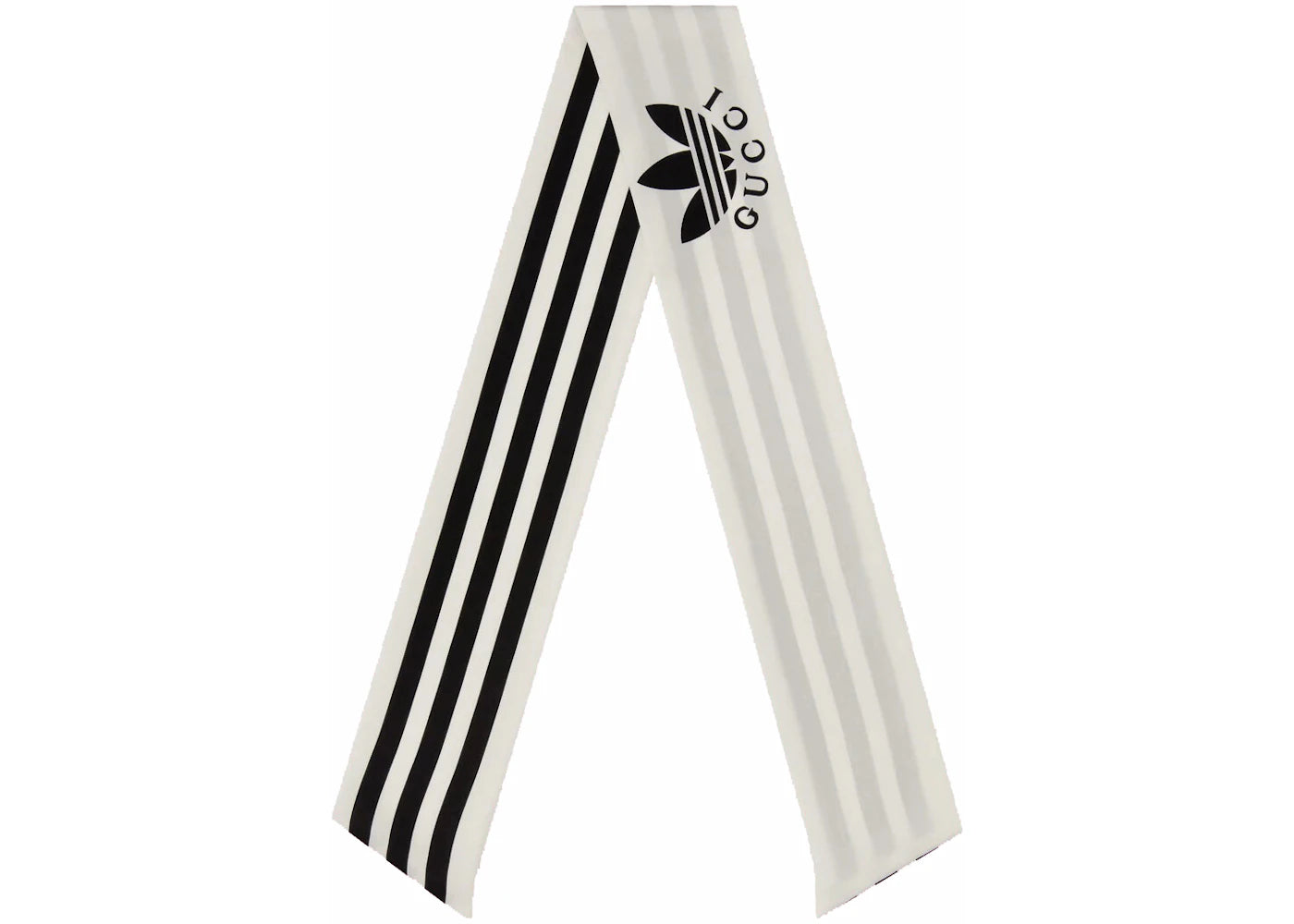 Gucci x adidas Striped Silk Neck Bow Ivory/Black