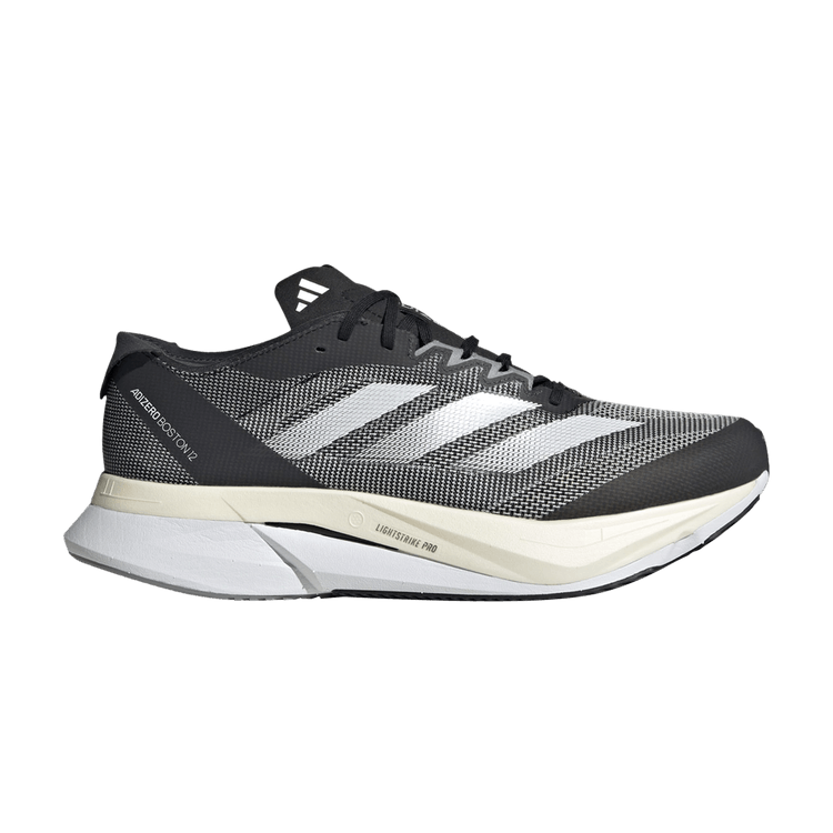 adidas Adizero Boston 12 Wide Core Black Cloud White Carbon