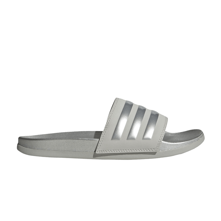 adidas Adilette Comfort Slides Grey Silver Metallic