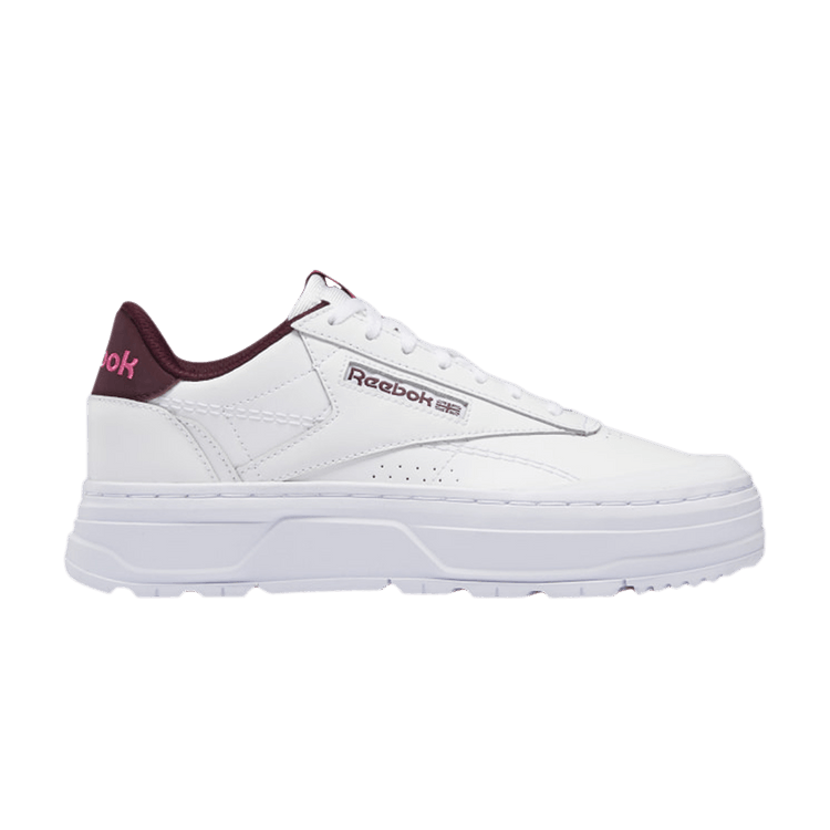 Reebok Club C Double Geo Cloud White Maroon (Women's)