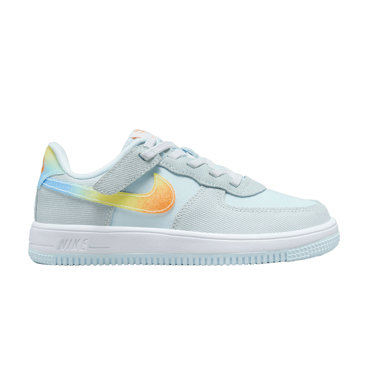 Nike Force 1 Low EasyOn Glacier Blue Light Lemon Twist Aquarius Blue Total Orange (PS)