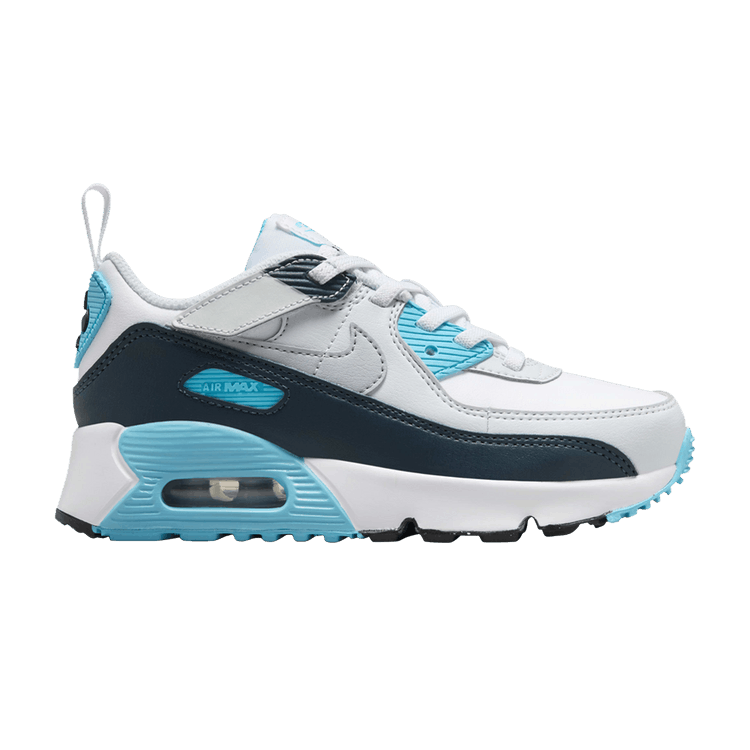 Nike Air Max 90 EasyOn White Baltic Blue Armory Navy Wolf Grey (PS)