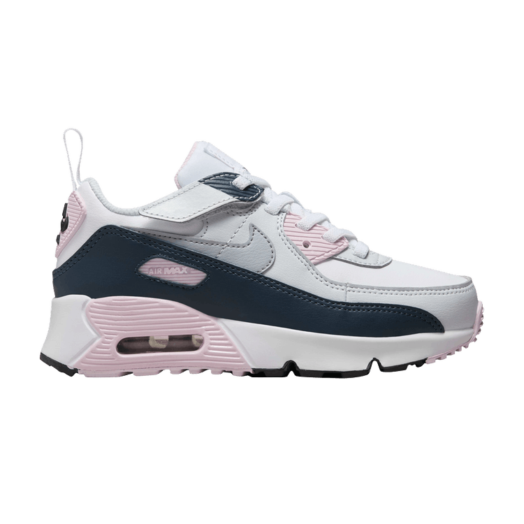 Nike Air Max 90 EasyOn White Pink Foam Armory Navy Wolf Grey (PS)