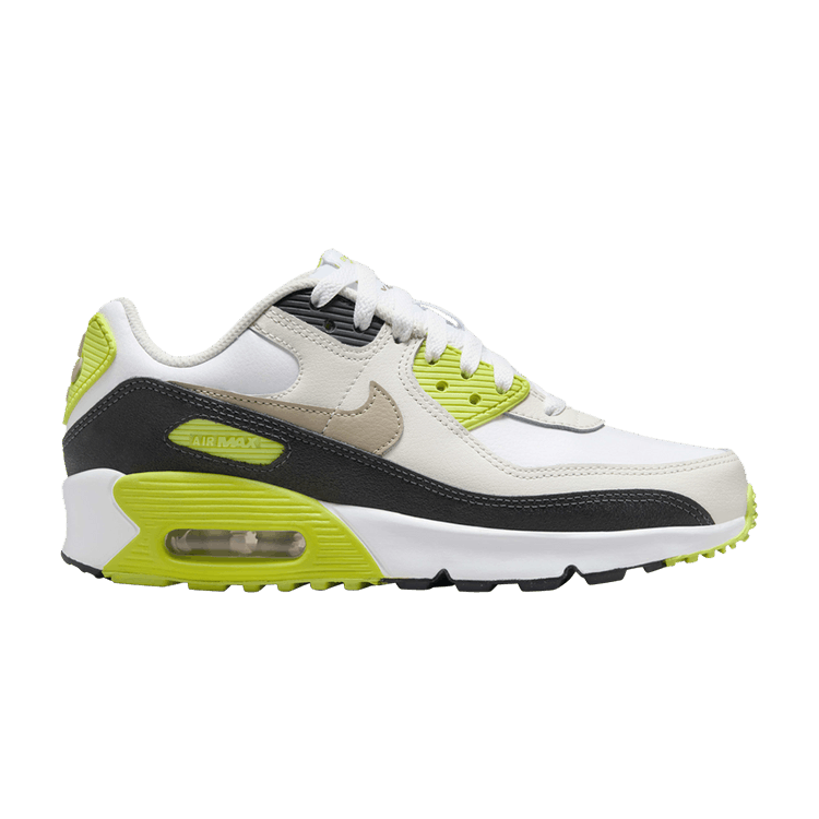 Nike Air Max 90 White Cyber Dark Smoke Grey Khaki (GS)